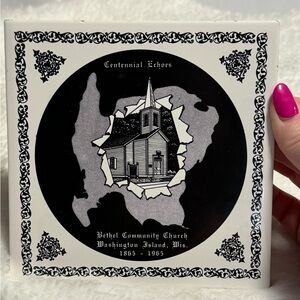 ViTG Black & White Tile Trivet Bethel Community Church Wash Island Wisconsin 90s